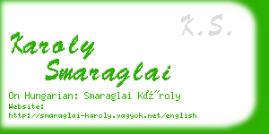 karoly smaraglai business card